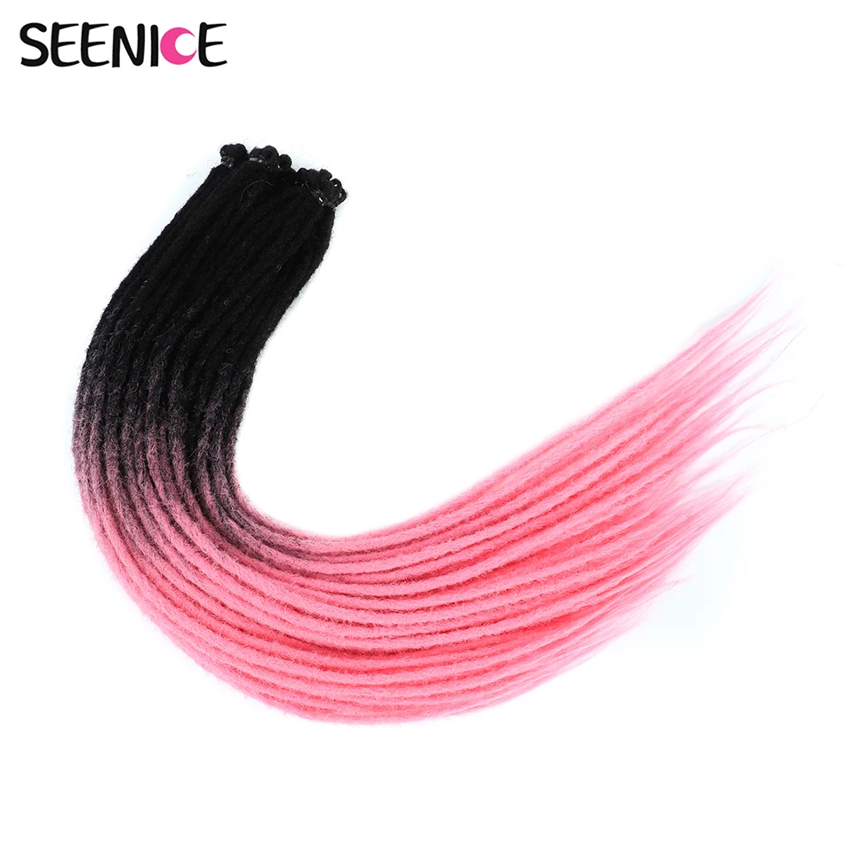 

Ombre Pink 24Inch Synthetic Dreadlock Extensions Handmade Straight Crochet Hair Dread Extension Crochet Braids For Women Black