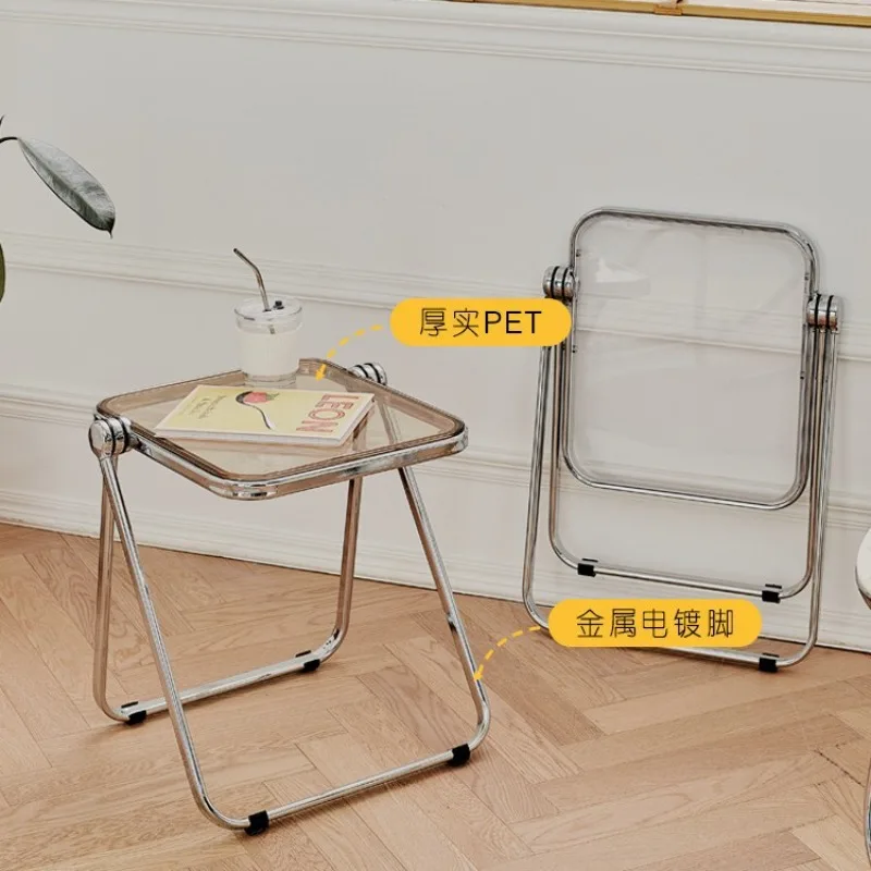 Coffee table Nordic light luxury foldable transparent plastic  edge table designer corner table