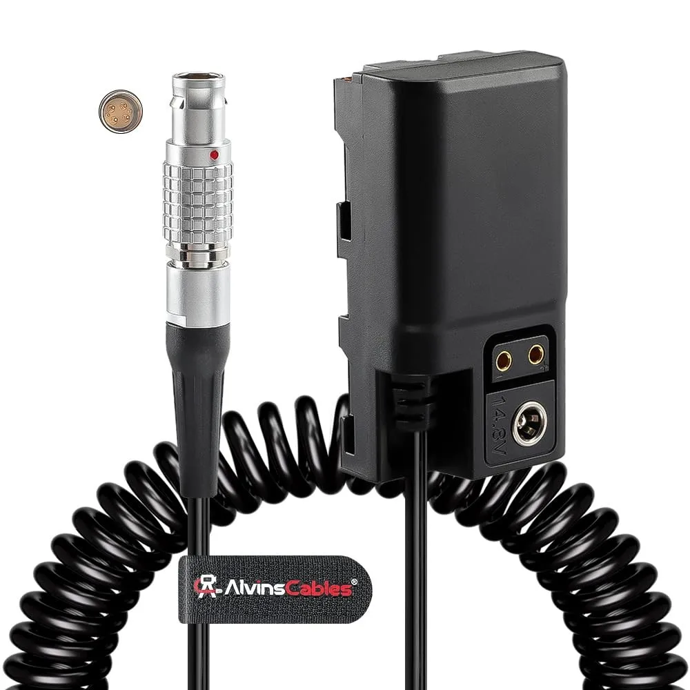 Alvin's Cables Ronin 2 Power Cable for Sony NP-F Dummy Battery 6Pin to NP-F550 F570 F970 SmallHD CINE7 Atomos NinjaV 60cm Coiled