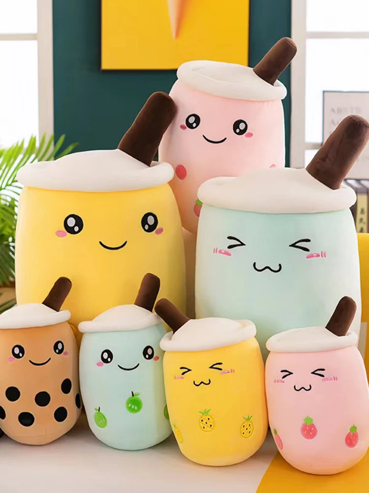 Milk tea plush toy Boba milk tea ice cream milk tea fruit tea plush toy plush pillow Boba teacup gift girl