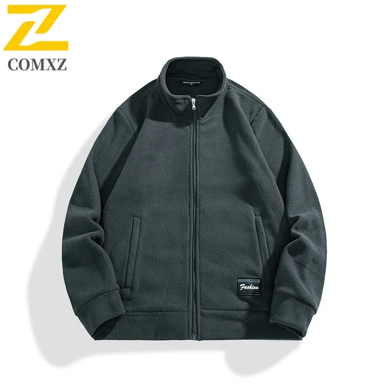 

COMXZ утолщенная мужская куртка премиум-класса, офисные морозостойкие куртки с воротником-стойкой, однотонная легкая зимняя одежда