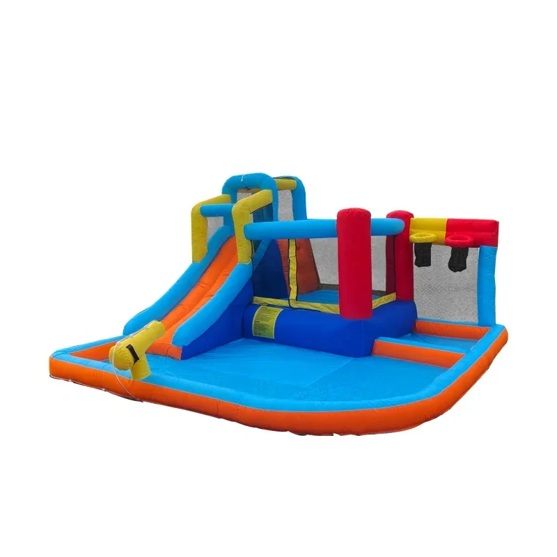 High Quality  Inflatable Inflatable Bounce House Inflatable Castle grassland Park Jumping Trampoline with Water Slide