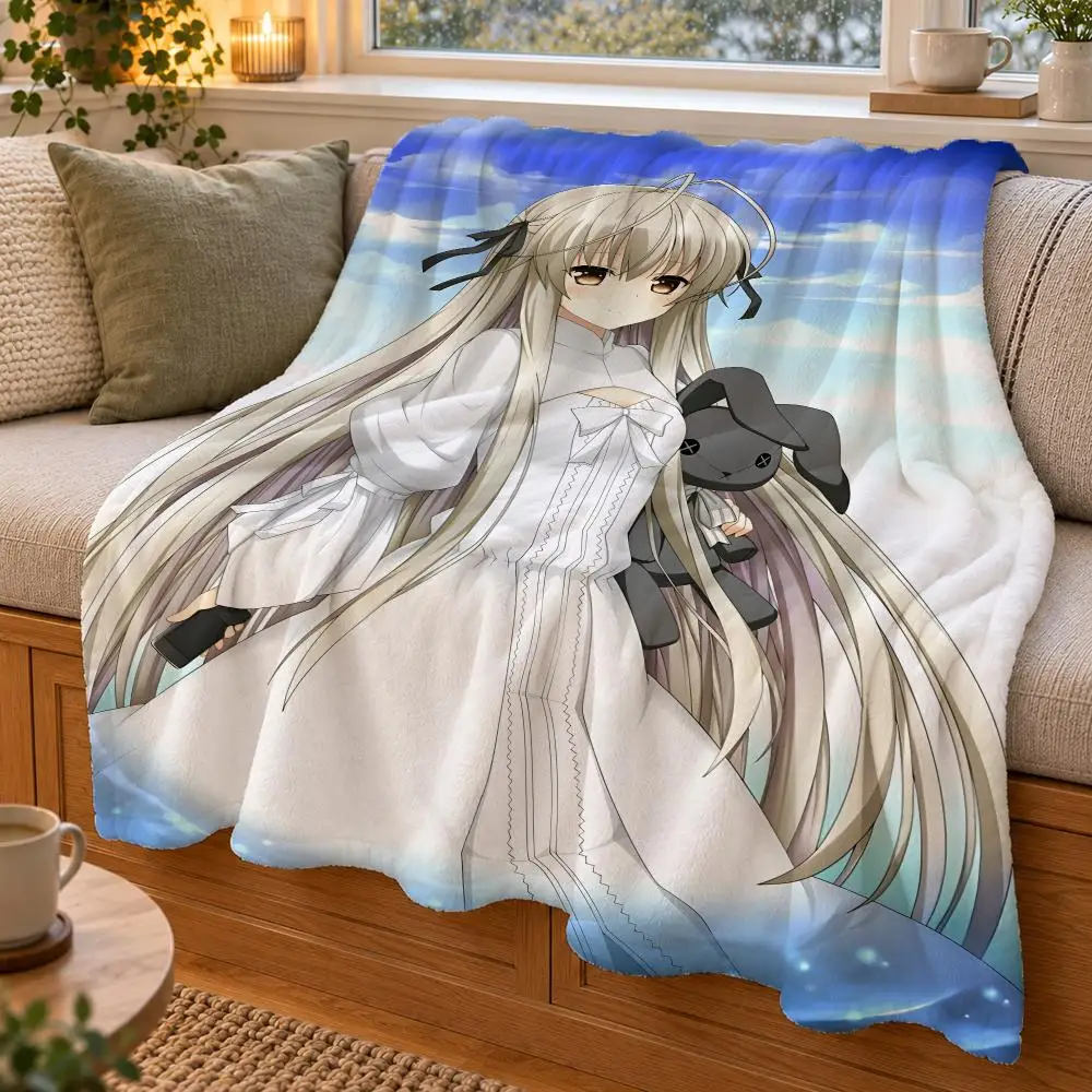 Anime Y-Yosuga No Sora Throw Double Sided Flannel Throw Blanket Soft Warm Washable Home Decor