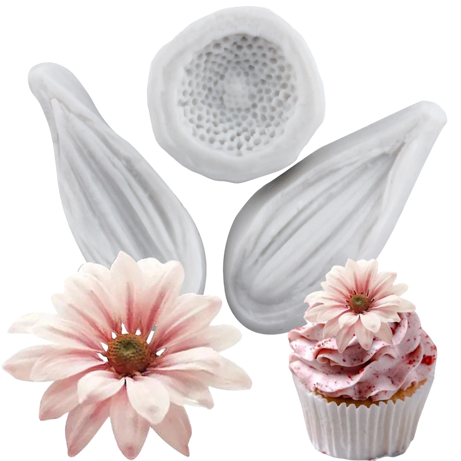 Moldes de silicona con forma de Margarita, herramientas de decoración de tortas con fondant, flor de crisantemo, decoración para magdalenas, caramelo, artesanía de azúcar, pasta de goma, arcilla polimérica
