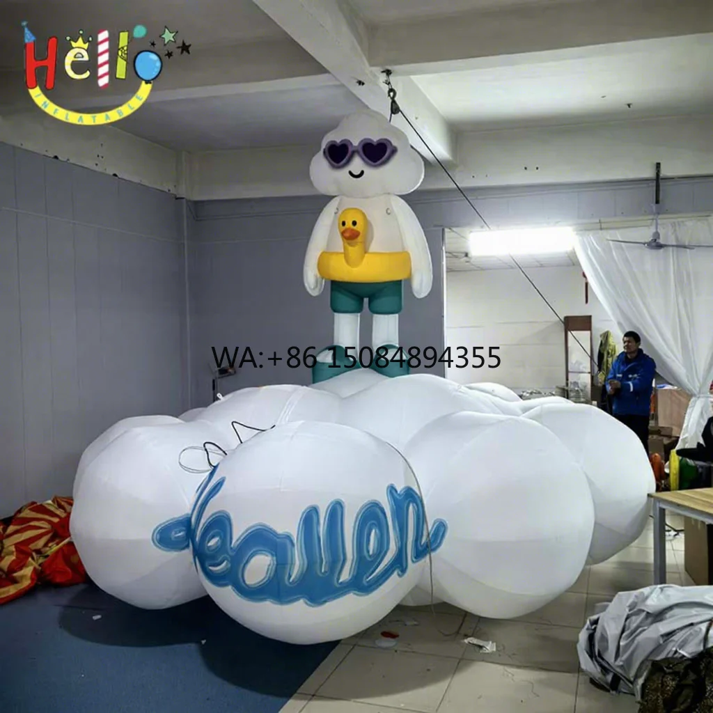 

Customized Inflatable Cartoon Mascot Cloud Boy for Beach Activities