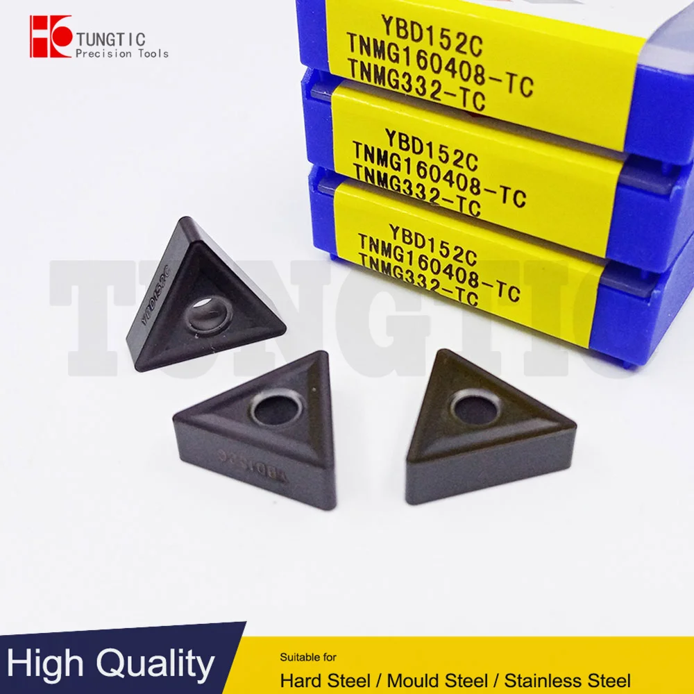 TNMG160408-TC YBD152C YB7315 TNMG332-TC General Turning Inserts Carbide Cutter Lathe Tool Double Sided Negative-Medium Machining