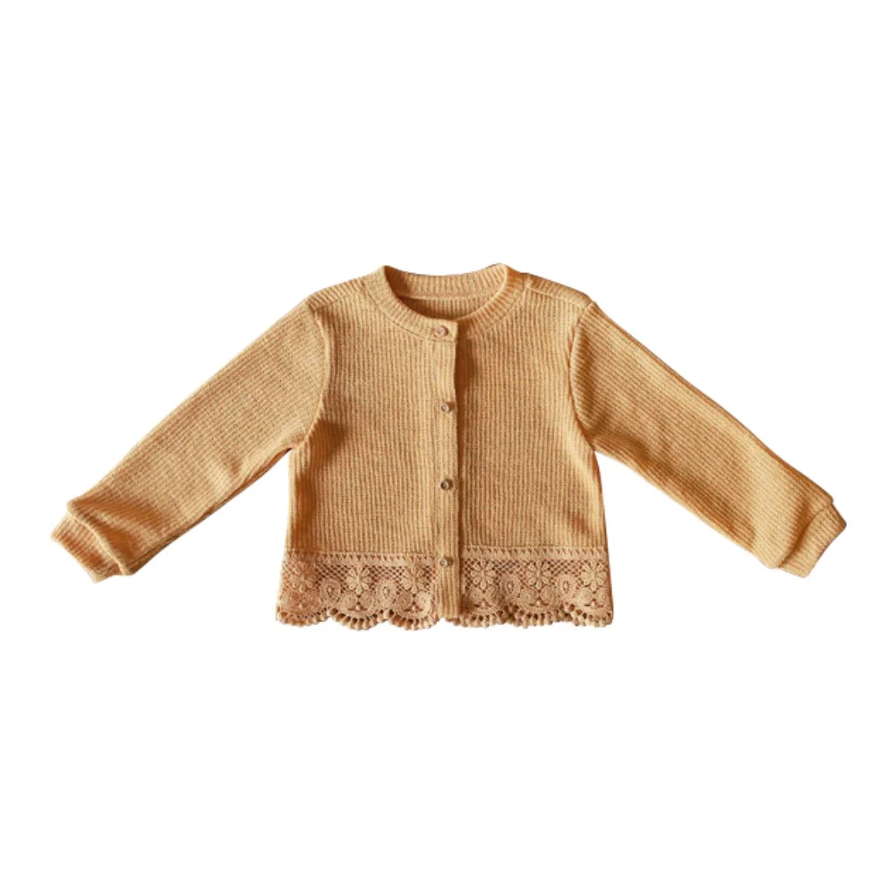 Jlong Summer Newborn Baby Girls Lace Panel Shirt Spring Casual Sunscreen Cardigan Coat Kids Girl Outerwear Clothes 0-4 Years