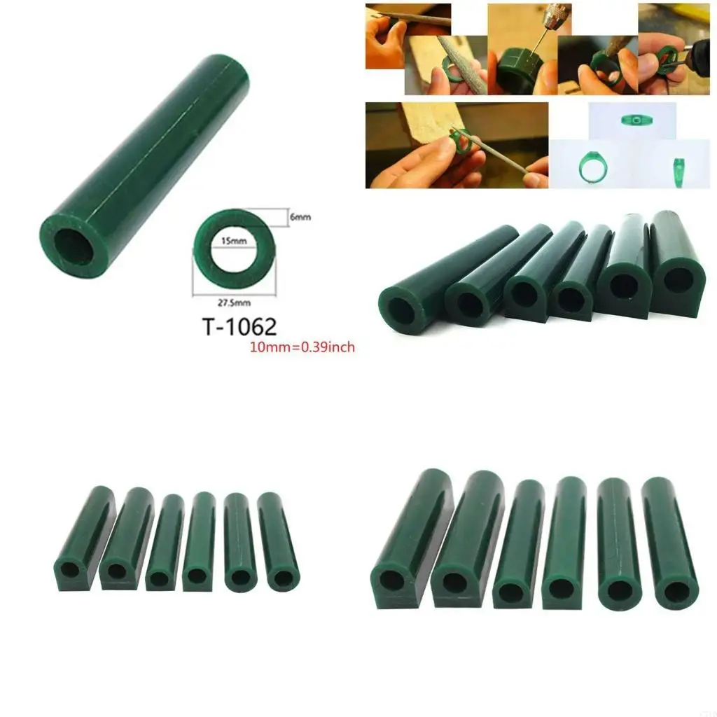 

6x форма для изготовления колец с центрированным отверстием, твердый воск, твердая восковая трубка для резьбы, плоская боковая