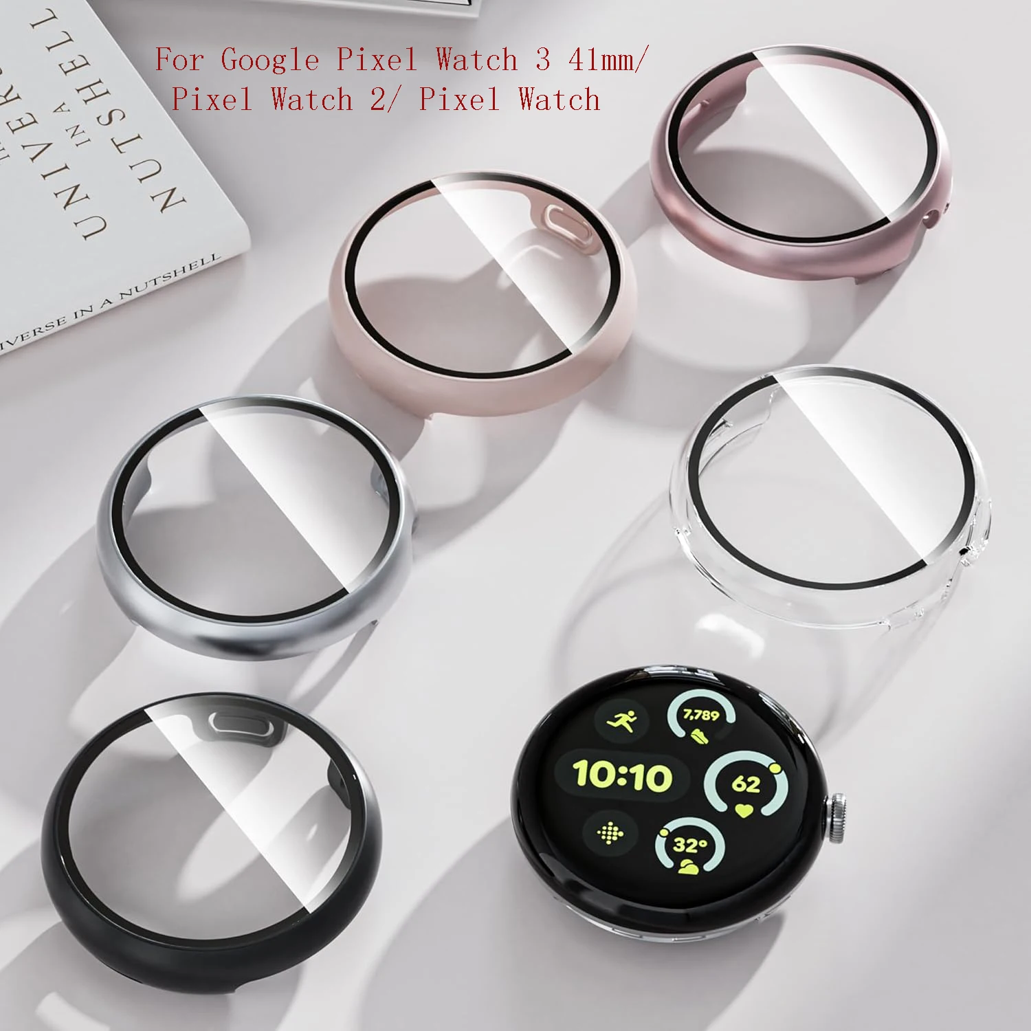 �y�Z�[�����zGoogle Pixel Watch 3 �p�����K���X + �J�o�[ 2 �AGoogle Pixel 2 �p 41mm PC �ی�P�[�X �t���o���p�[ �X�N���[�� �v���e�N�^�[�B