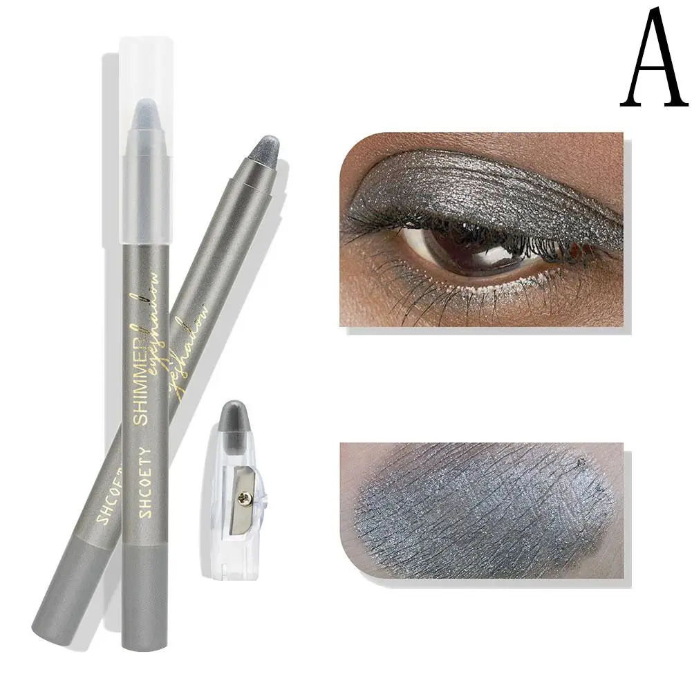 Impermeável Pearlescent Sombra Lápis Stick, Long Shimmer, Eye Liner, Maquiagem Glitter, Silkworm Sombra, Ferramenta duradoura, W0B7