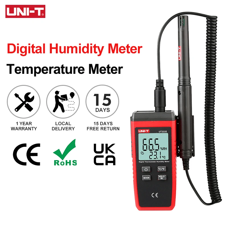 UNI-T UT333S Mini Temperature Humidity Meter  Outdoor Hygrometer Overload Indication Unit Conversion LCD Backlight hygromet