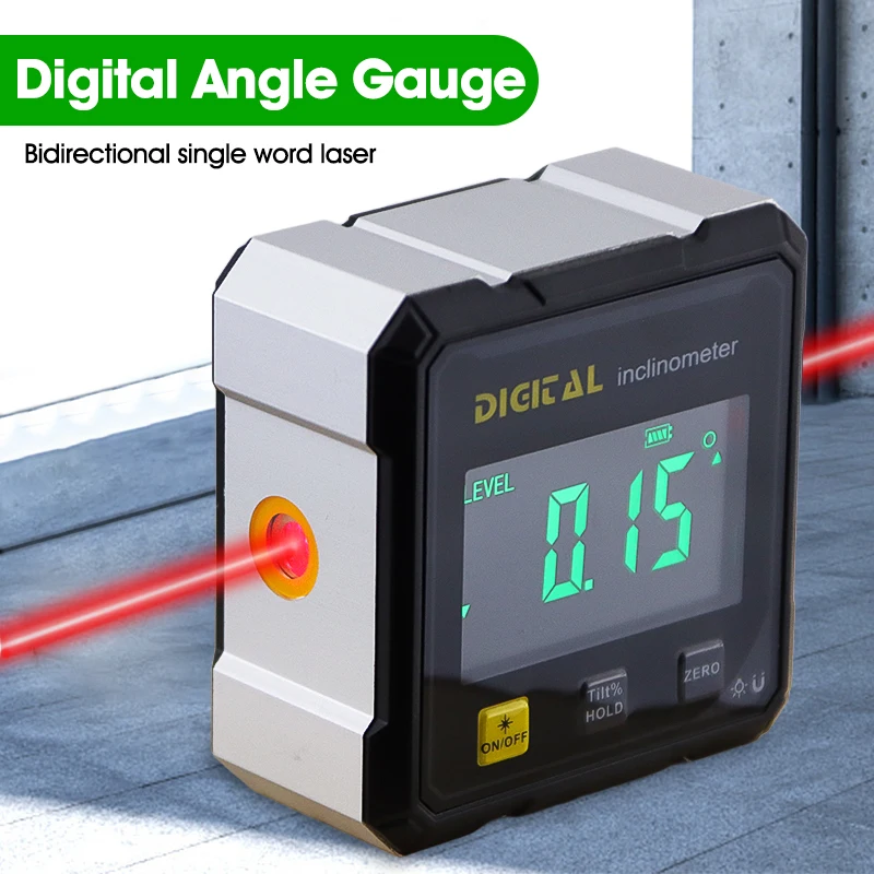 Goniometro digitale laser con mirino angolare digitale magnetico 360 °   Strumenti di misurazione del misuratore dell'angolo di ricarica del laser di livello elettronico di tipo C