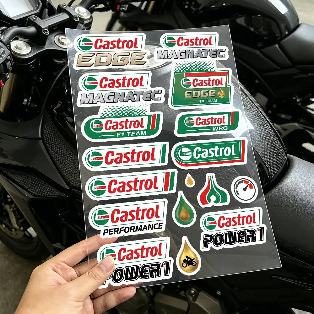 for Castrol Universal Multi-Purpose Reflective Waterproof Stickers Scratch Conceal For Auto Bike Helmet Mug Fridge Decoration view 5