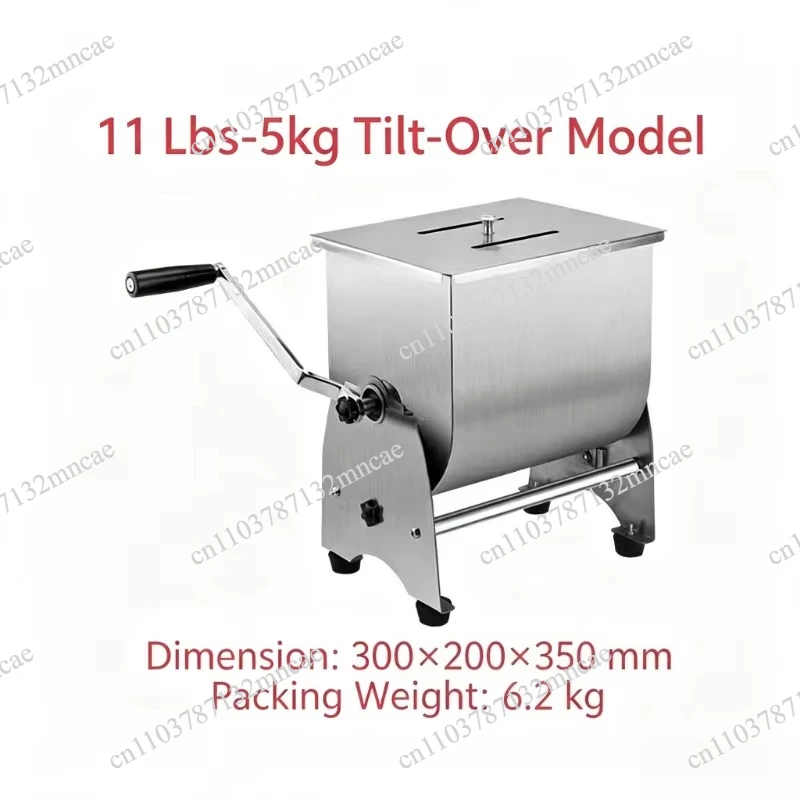 5‑20KG Manual Meat Filling Mixer Stainless Steel Desktop Sausage Meat Mixing Machine Flip Fixed Type Commercial Food Blender