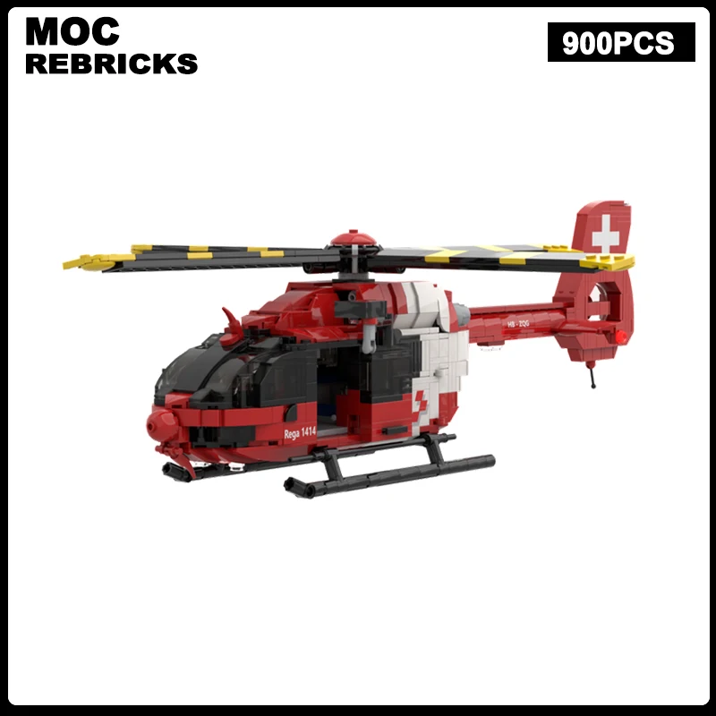 

WW2 European Military Series Airbus Helicopters MOC Building Block Rescue Aircraft Assembly Model Brick Toys Children's Christm