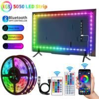 USB Bluetooth LED Strip Light SMD 5050 30leds/m 5V RGB Flexible LED Strip Bluetooth APP Control Color Change For TV background