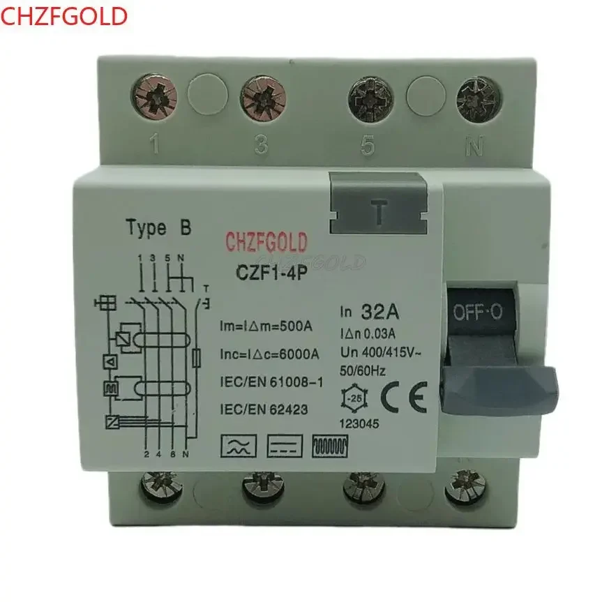 Hot Selling and High Quality CHZFGOLD RCCB RCD ELCB Type B Miniature Circuit Breaker Dc Circuit Breaker