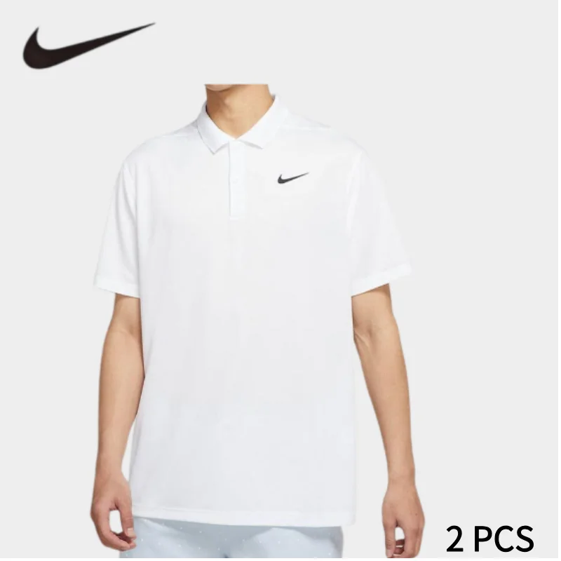 

NIKE Men's Summer Collar Sporty Casual Polo Breathable Short-Sleeved T-shirt 2 PCS DH0823-100+DH0823-100