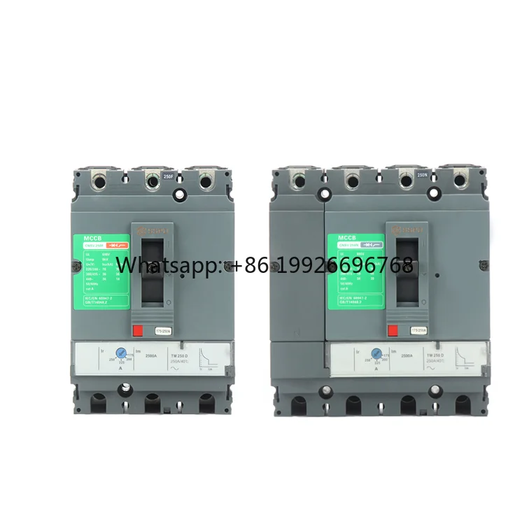 

250A 4P Molded Case Circuit Breaker (AC MCCB) CNSV250 Model 440V 50/60Hz 25kA Breaking Capacity China Factory