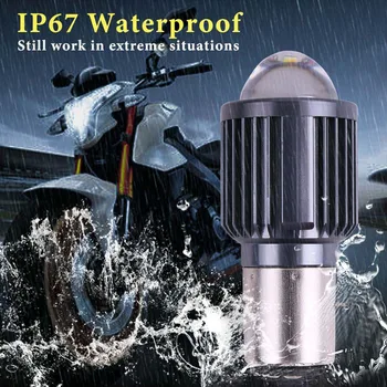 1PC 10000LM H4 פנס קדמי לאופנוע LED H6 BA20D P15D עם עדשת CS...