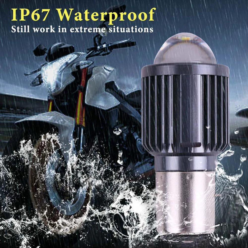 1PC 10000LM H4 פנס קדמי לאופנוע LED H6 BA20D P15D עם עדשת CSP לבנה צהובה Hi Lo Beam Motorbike Scooter Running Light