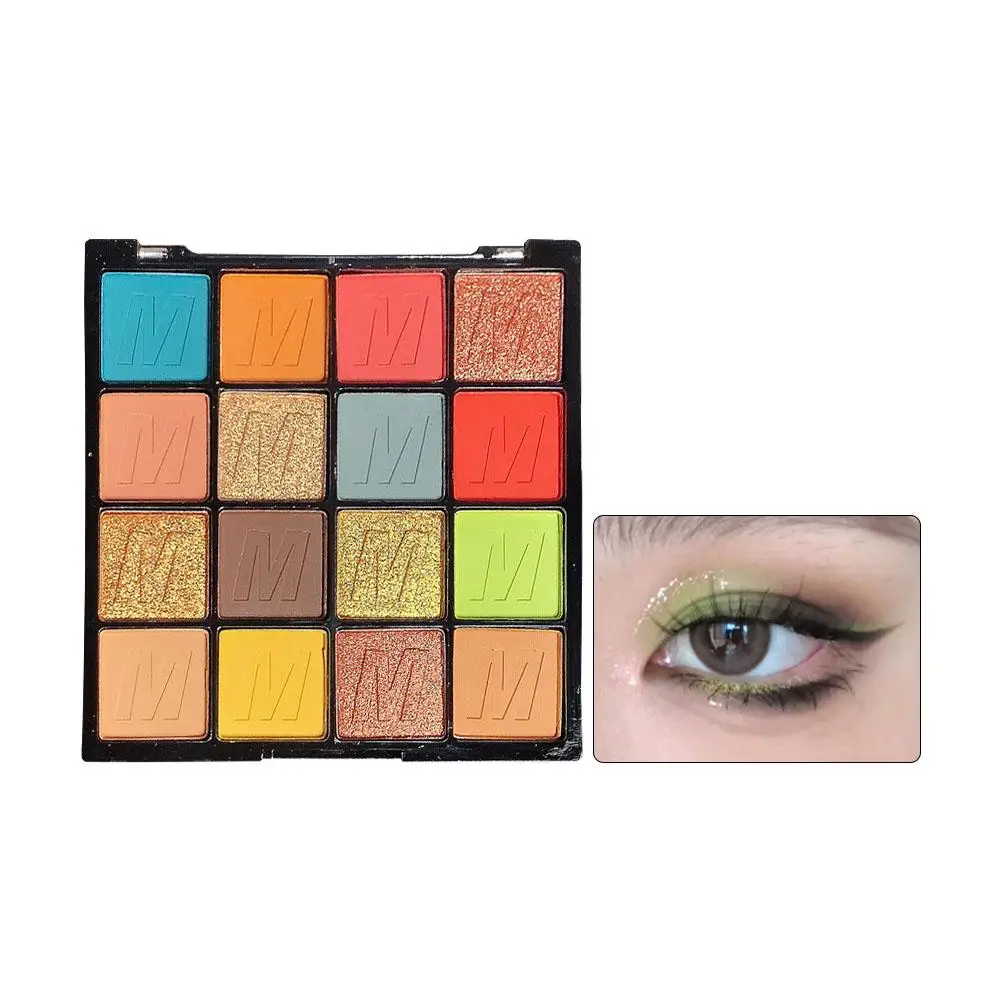 16 Colors Eye Shadow Palette Matte Glitter Pearlescent Resistant Powder Cosmetics Waterproof Makeup Long Lasting Sweat J1e4