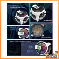 Alseye Computer CPU Cooler PWM 4 Pin Fan 90 Mm ARGB Lighting Temperature Display Cooler Cpu Support For  LGA 1700/1200/115X