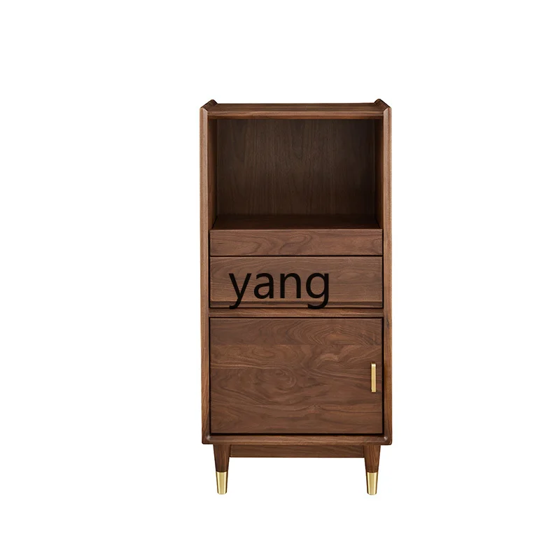 

Yjq Solid Wood TV Side Cabinet Modern Minimalist Living Room Chest of Drawers Bedroom Light Luxury Storage Sofa Storage Cabinet