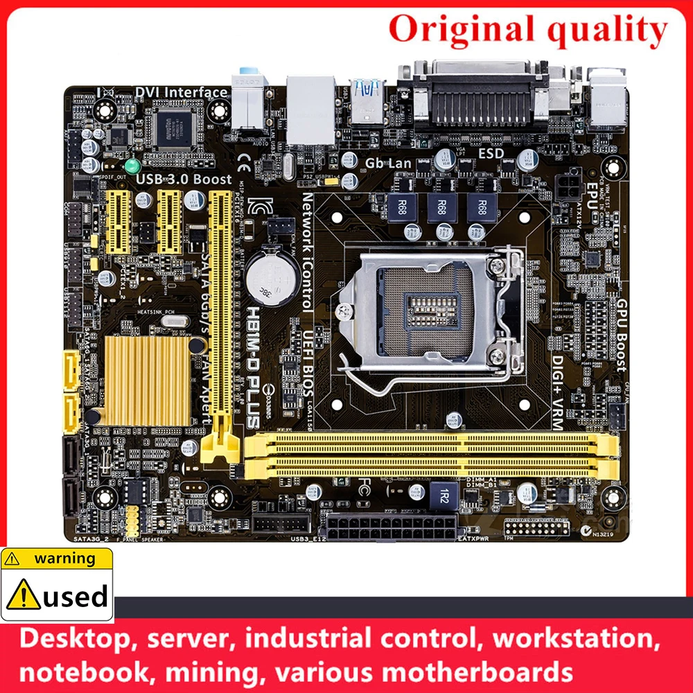 

For H81M-D PLUS Motherboards LGA 1150 DDR3 16GB M-ATX For Intel H81 Desktop Mainboard SATA III USB3.0