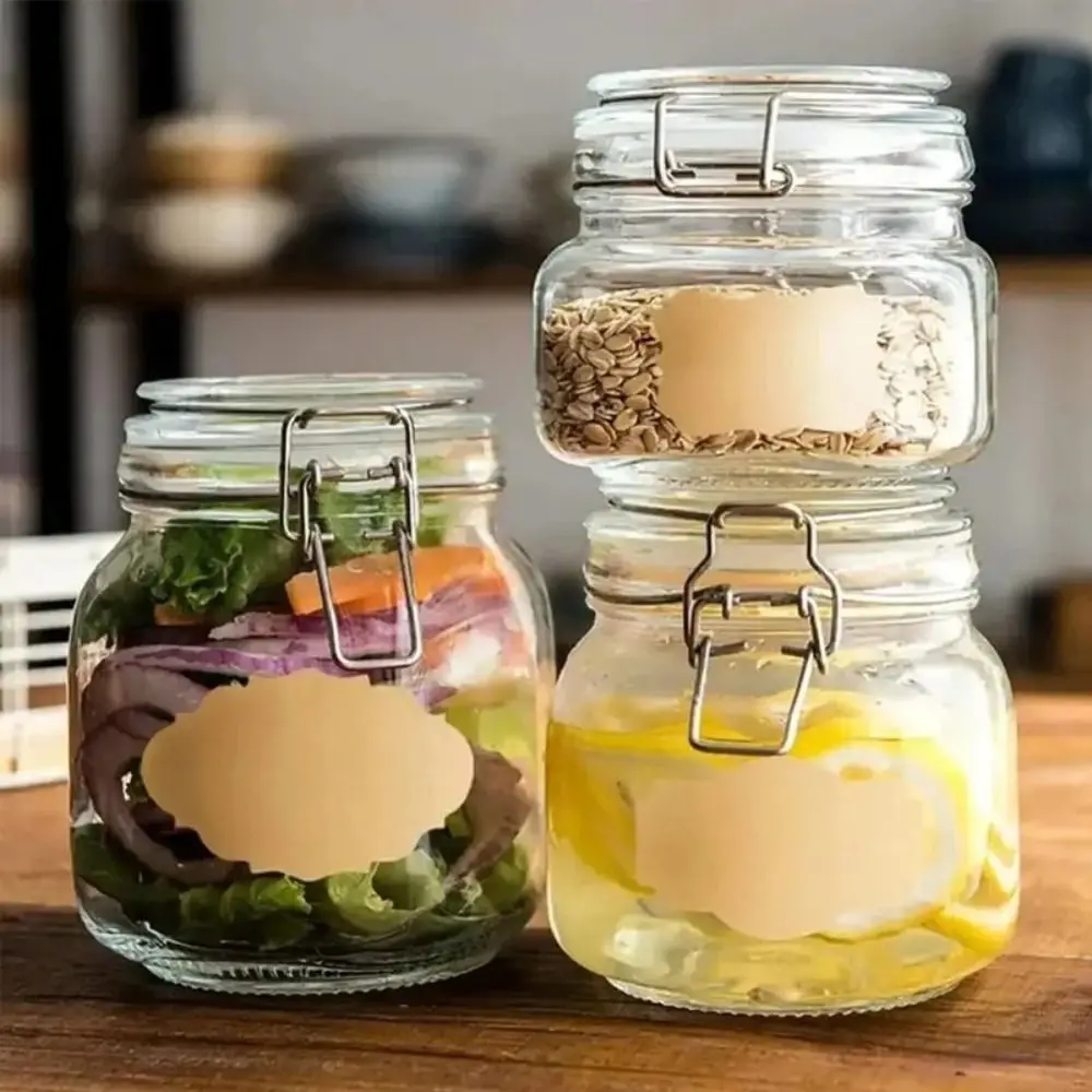 300Pcs/Roll Multifunctional Self-adhesive Kraft Paper Stickers Organizer Label Brown Gift Tags DIY Baking Sticker