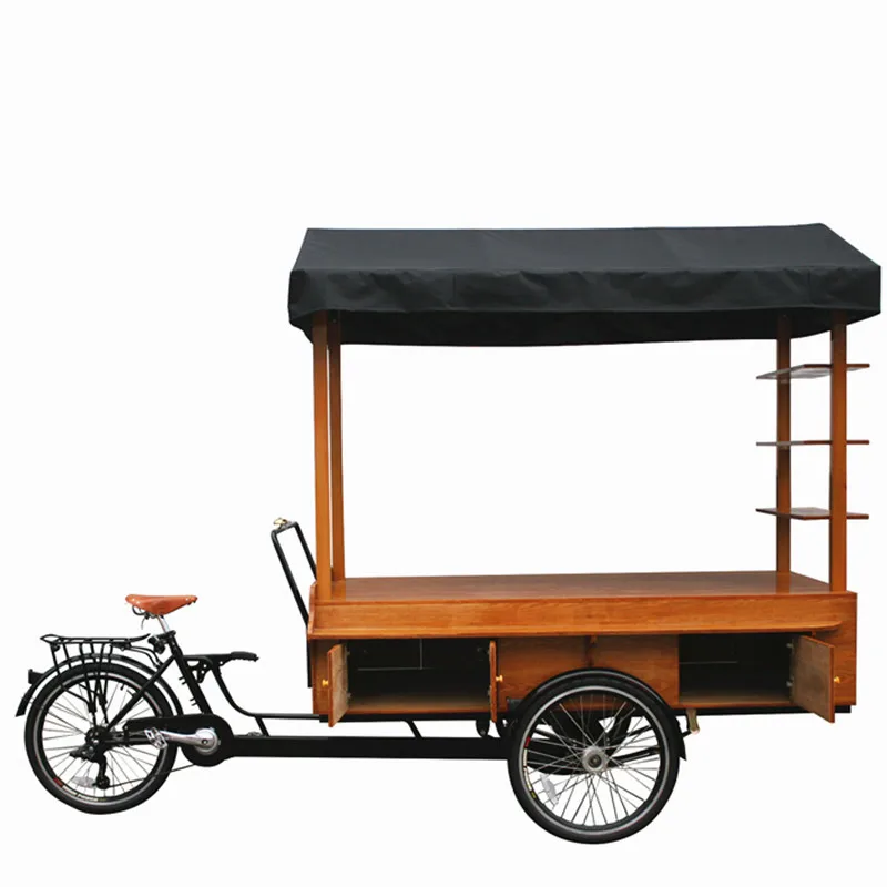 2021 Coffee Cart Bicycle Bike Mobile Food Vending Cart Coffee Carts for Sale Street Reverse Bikes Cargo Free Shipping