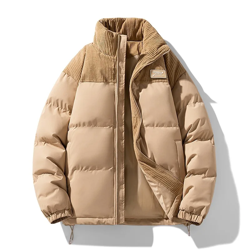 M88 Men's Cotton Jacket Autumn Winter New Style Color Block Stand Collar down Cotton Coat Trendy Korean Brand Outdoor Wind