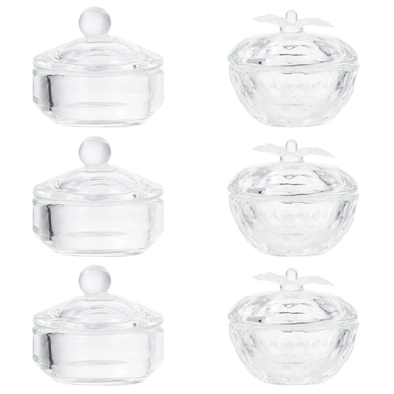 6 قطع من أكواب فن الأظافر الكريستالية، حاويات صغيرة زجاجية ممتازة لخلط مسحوق الأكريليك السائل، أدوات مانيكير، مستلزمات الأظافر