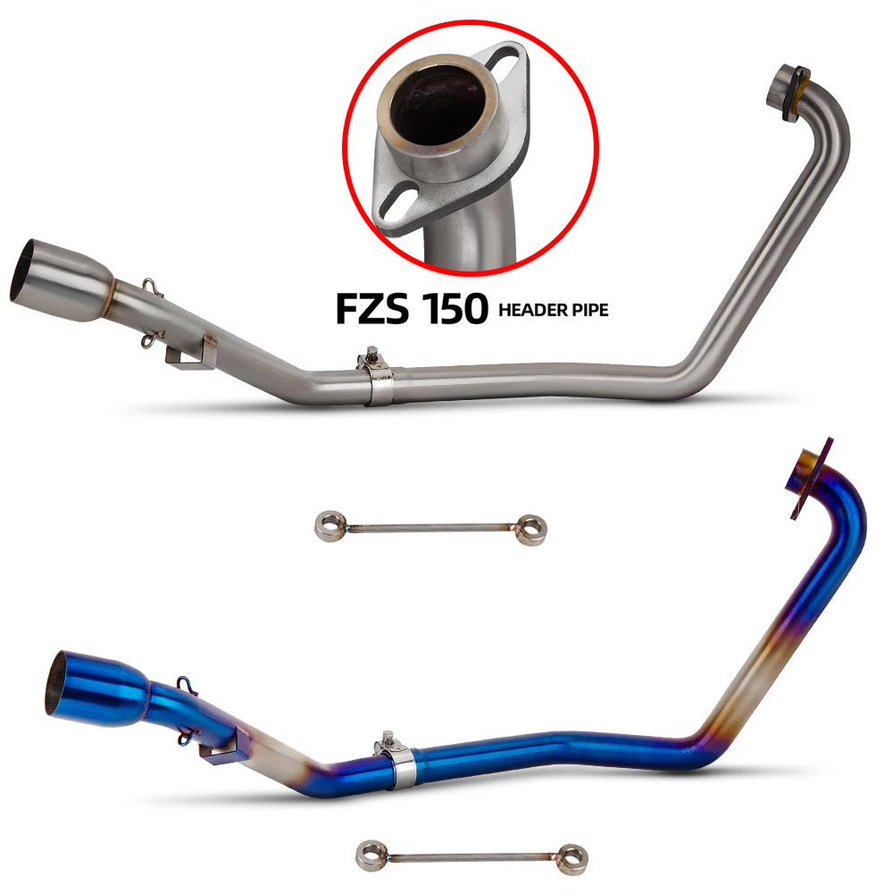 Motorrad Auspuff Vorne Link Rohr Escape Moto Connect universal 51, Schalldämpfer Roller Linie Rohr Slip On Für Yamaha FZS 150 FZ-S150