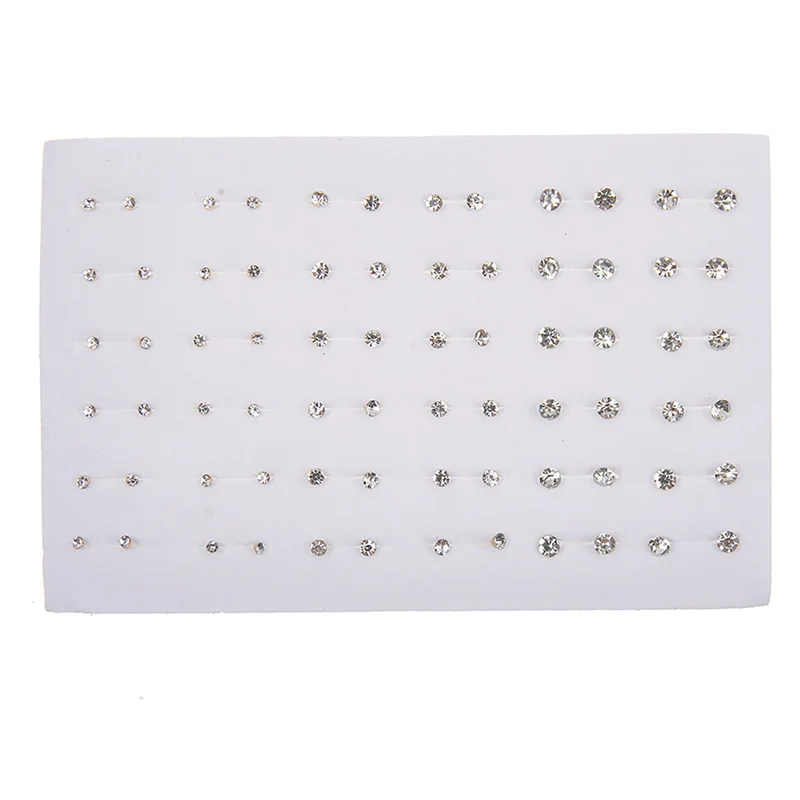 مجموعة أقراط كريستال بيضاء اللون للنساء ، أقراط بلاستيكية صغيرة ، حجر الراين الهندسي ، أحجام مختلطة ، هدايا مجوهرات للفتيات ، 36 زوجًا