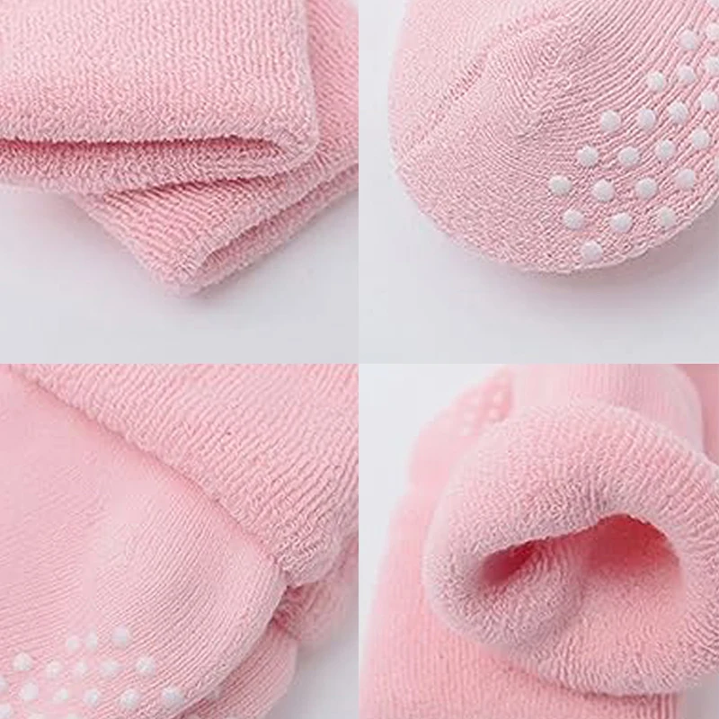 6 Paar einfarbige, flauschige, dicke Babysocken, selbstklebende, rutschfeste Laufsocken für Kleinkinder, Trampolinsocken für Kinder – Detail 1