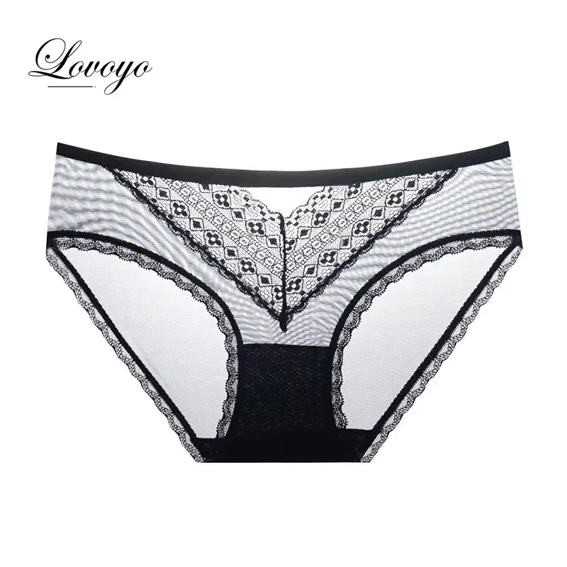 Sexy Underwear Women\'s Panties Temptation Transparent Lingerie Hollow Out Girl Briefs Net Yarn Lace Briefs Трусы Женские Thong