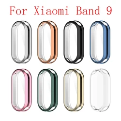 Screen Protector Case for Xiaomi Band 9, Soft TPU Plated Bumper Full Cover Protective Cases.