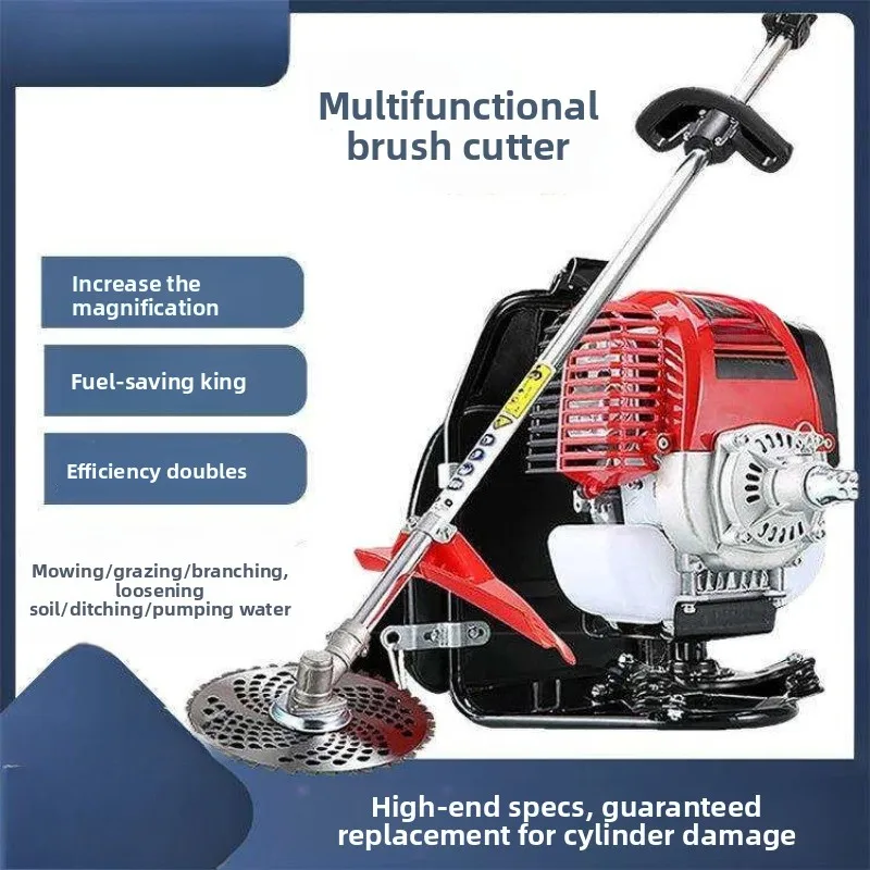 4 Stroke Backpack Brush Cutter Grass Trimmer Weed Harvester Multi Function