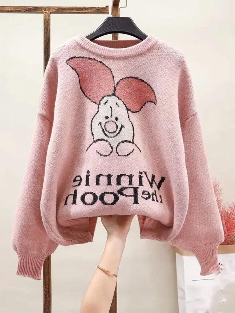 Disney Piggy Cartoon Hoodies for Women Korean Sweatshirts Coat Female Autumn and Winter  Anime Hoodie Thicken Kawaii Winter Tops