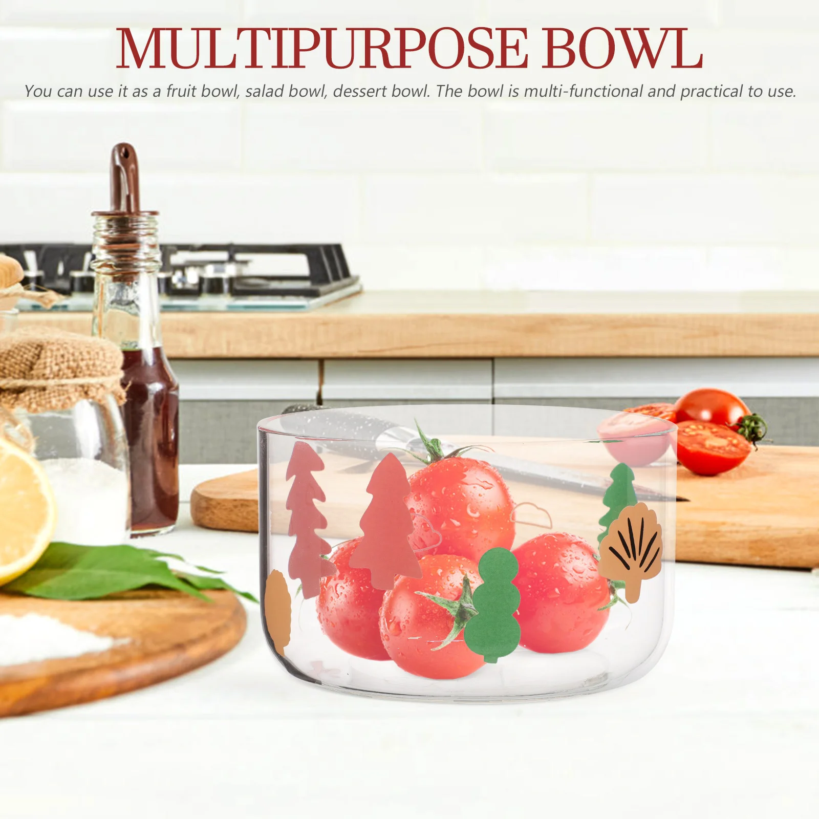 

Christmas Tree Glass Salad Bowl Multi-Use Fruit Dessert Serving Bowl Practical Home Restaurant Hotel Elegant Design Easy