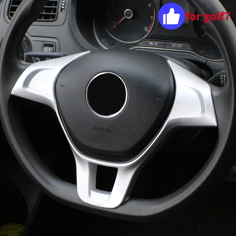 For Volkswagen VW Golf 7 GTI MK7 Jetta MK6 2015 2016 POLO 2014 2015+ Car Steering Wheel Cover Trim Sticker Decoration Acc.