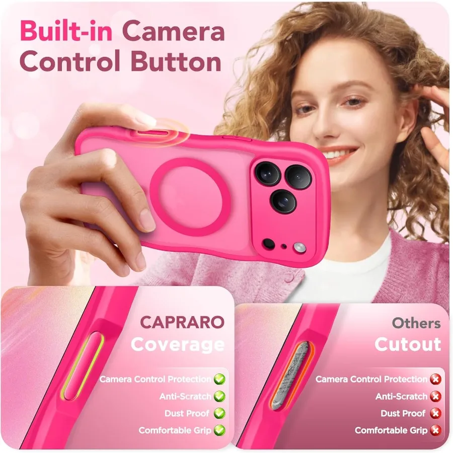 حافظة هاتف مغناطيسية شفافة غير لامعة لهاتف iPhone 17 Pro Max مع حماية كاملة للكاميرا ومعرف توافق MagSafe