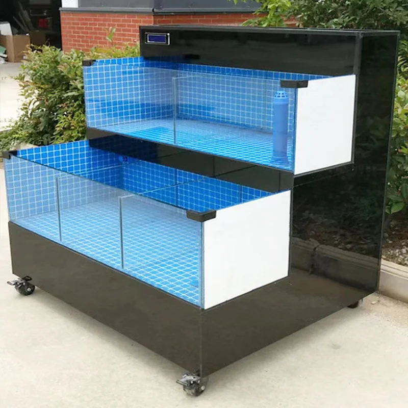 custom.High Capacity Highbright Fish Supermarket Seafood Market Custom Factory Design Outdoor Use