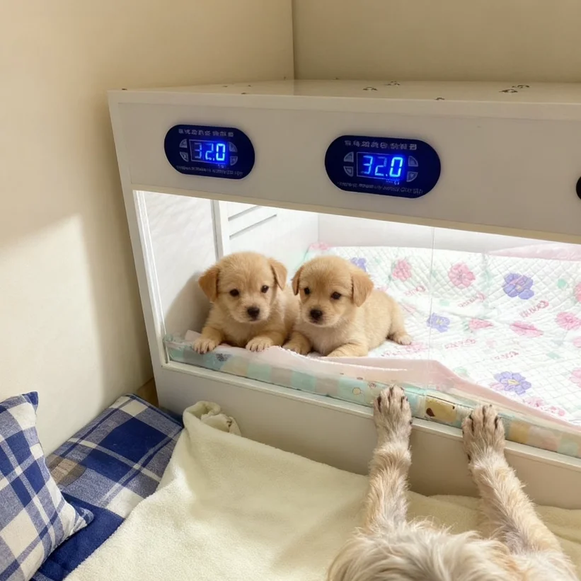 Oxygen absorption double temperature control air heating incubator, pup premature hairless cat and dog incubator