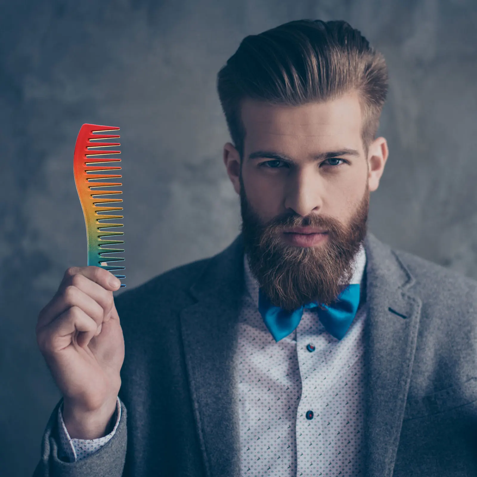 

Расческа для волос для мужчин, расческа для укладки волос с широкими зубьями, винтажные принадлежности для салонов, безопасный материал, парикмахерский инструмент для сухого и влажного использования