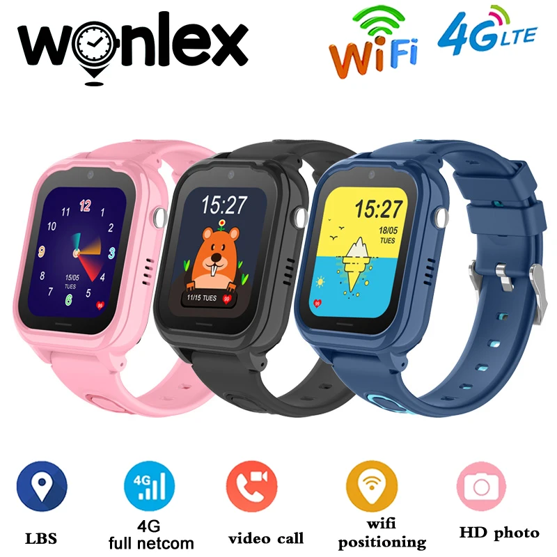 Wonlex Smart Watch Child Camera Clock Big-Battery GPS-WIFI Tracker Take-Video 4G Kids KT28 Waterproof Baby SOS Anti-Lost Watches