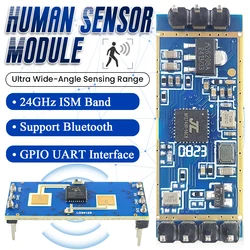 LD2412 Human Presence Sensing Radar Module Sensor 24GHz ISM Frequency Sensitive Body Moving Sensors 9M GPIO UART Output 7PIN