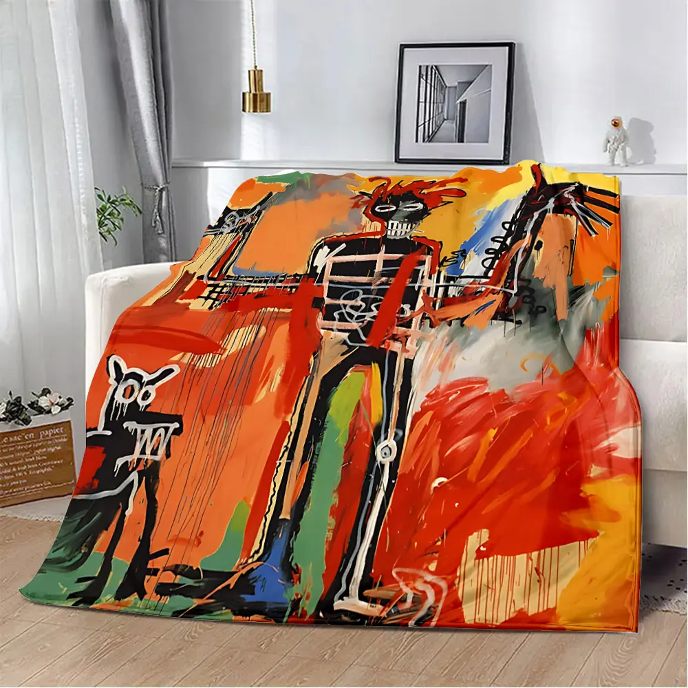 Art Basquiats Jean-Michel coperta stampata coperte da Picnic coperta calda coperta morbida e confortevole regalo di compleanno da viaggio a casa