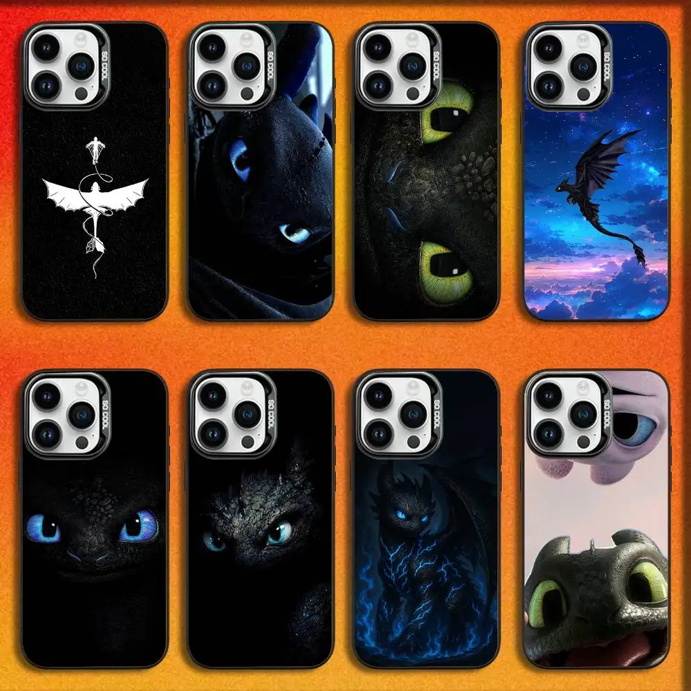

Cartoon T-Toothless Dragon Phone Case For iPhone 16,15,14,13,12,11,Mini,Pro,E,MAX Black Candy Matte Shockproof Cover